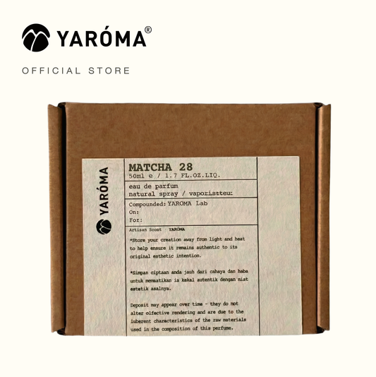 Yaroma Matcha 28 perfume packaging with brand logo on a white background