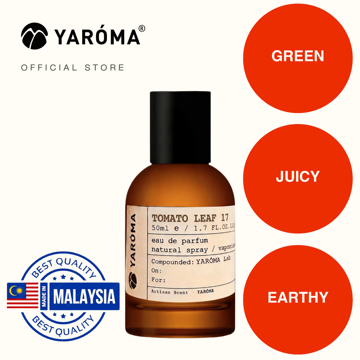 YAROMA TOMATO LEAF 17 Eau de Parfum | Green Tomato Leaf & Blackberry Fragrance