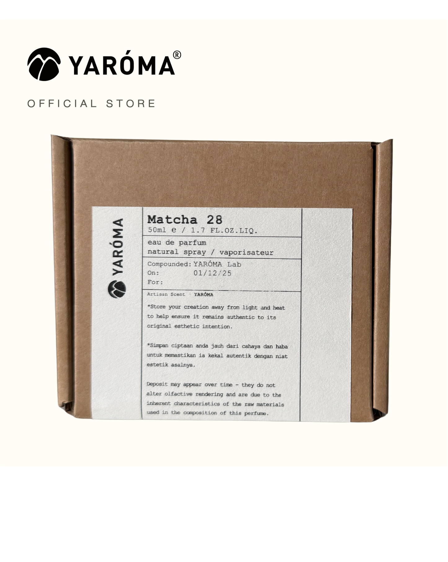 YAROMA Fragrance Matcha 28 Eau De Parfum 50 ML