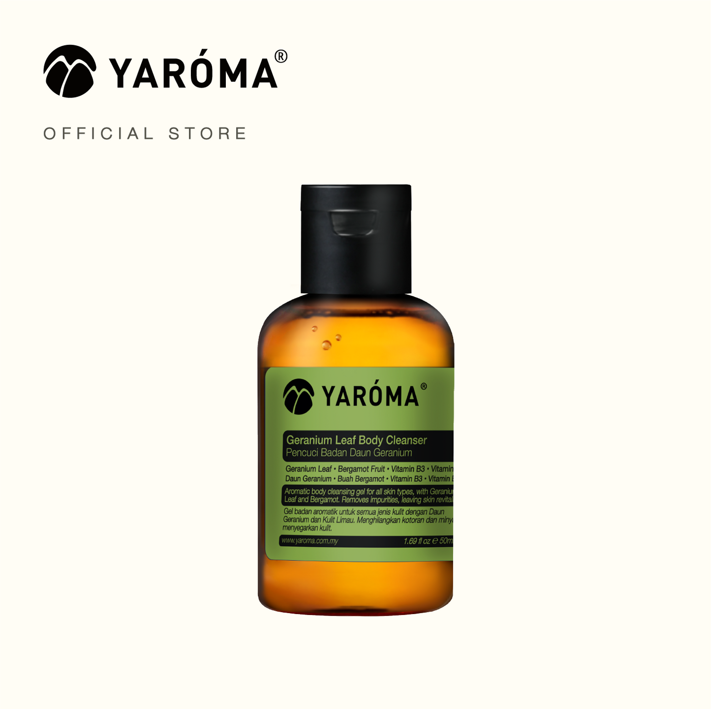 YAROMA Geranium Leaf & Bergamot Fruit Essential Oil Body Cleanser